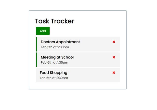 React Task Tracker